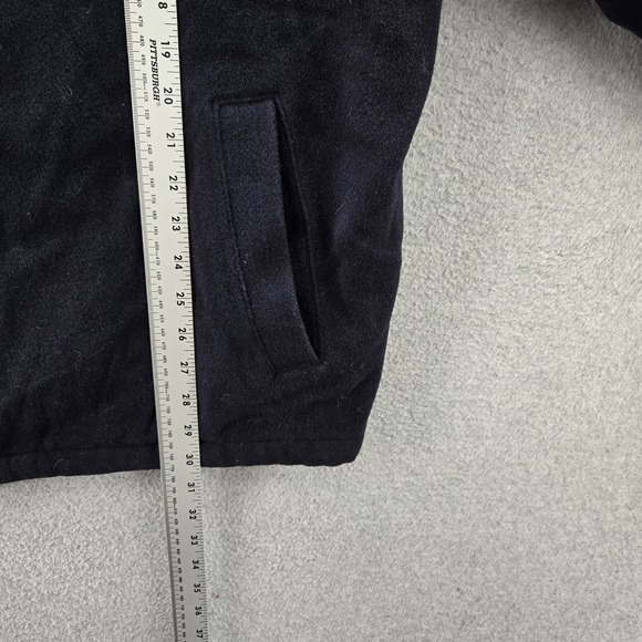 Abercrombie & Fitch Men Jacket XL Black Wool Blend Military Overcoat Italy - Picture 5 of 9